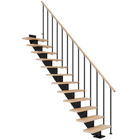 Dolle Hamburg Rett Trapp Svart-classic Ii-oljet Bøk-85-14 - Loddrett Høyde 277 322 Cm Dolle Hamburg Rett Trapp Svart-classic Ii-oljet Bøk-85-14 - Loddrett Høyde 277 322 Cm