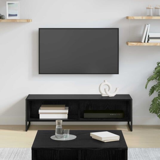  TV skap Svart Eik 100 x 36.5 x 30.5 cm Konstruert tre