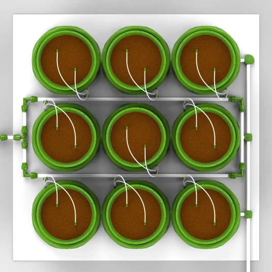 27 Planter Micro Drip Vanning /dreneringssett m/ 11 l Potter 120 x 360 cm