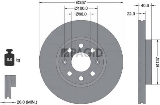 PAGID 54457NC Bremseskive PAGID 54457NC Bremseskive