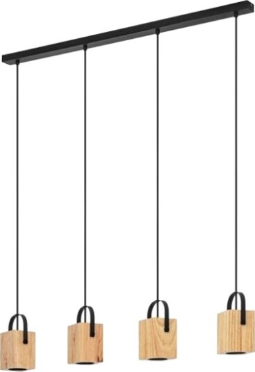 Eglo Ayles Langbordslampe 4 Lys Gu10 Sort/Tre Fsc Eglo Ayles Langbordslampe 4 Lys Gu10 Sort/Tre Fsc
