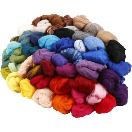 Kartehuset Kardet ull Merino Ass colors 21my 20g 20 stk 