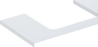 GEBERIT ONE benkeplate 900x470x30mm utskåret i midten hvit høykomprimert