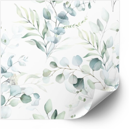 Selvklebende fliser Eucalyptus dekaler med blandet bladtrykk / 24 stk Selvklebende fliser Eucalyptus dekaler med blandet bladtrykk / 24 stk