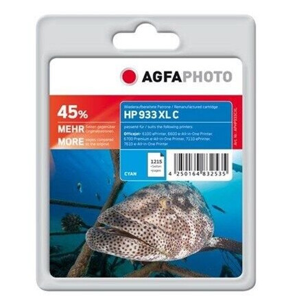 Agfa Photo - 145% - cyan - compatible - ink cartridge (alternative for: HP 933XL HP CN054AE) - Blekkpatron Blå