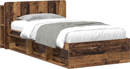 Sengeramme med oppbevaring Gammelt tre 80 x 200 cm