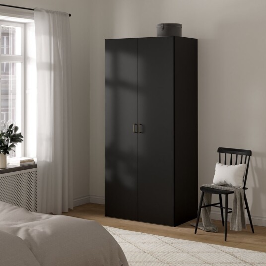 LIND NEST GARDEROBESKAP 100X220X60CM SORT