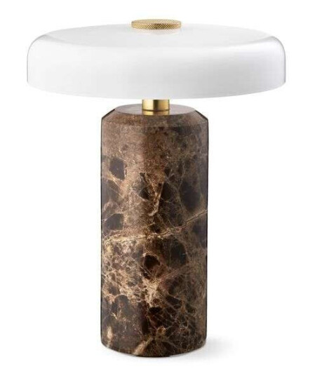 Trip Bordlampe Ø17x21 cm Mørk Emperador/Blank Opal Trip Bordlampe Ø17x21 cm Mørk Emperador/Blank Opal
