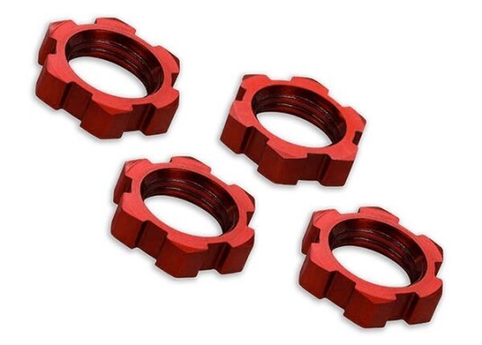 Traxxas TRX-7758R Wheel Nuts Splined 17mm Alu Red 4