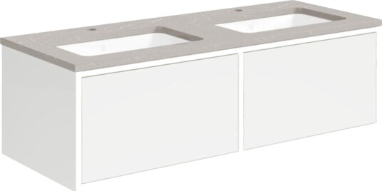 Gustavsberg Ducentic Servantskap med Benkeplate Hvit / 120cm Dobbel Polar Grey 1 Hull for Kran Gustavsberg Ducentic Servantskap med Benkeplate Hvit / 120cm Dobbel Polar Grey 1 Hull for Kran