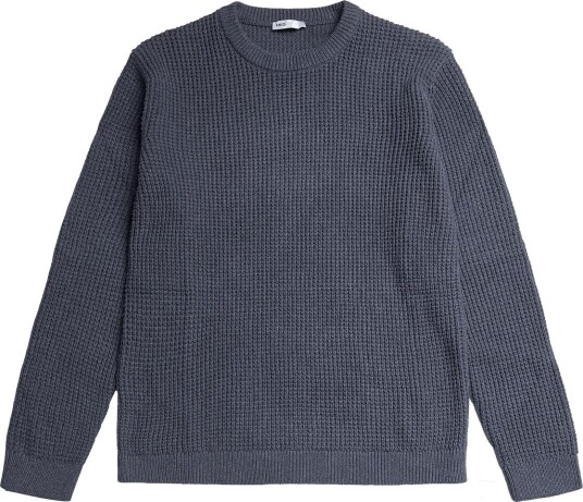 Mango Structured Knitted Sweater - DARK BLUE - 116