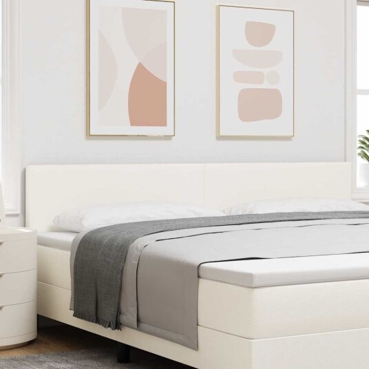 Sengegavl Enkel Design Krem 200 cm Corduroy Stoff