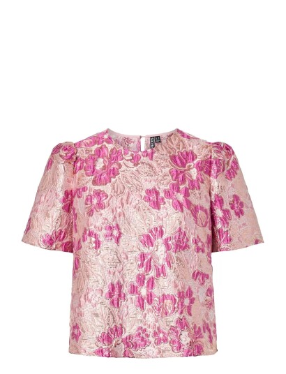 Pieces Pcamelia Ss Jaquard Top D2D Pp Pink S Pieces Pcamelia Ss Jaquard Top D2D Pp Pink S