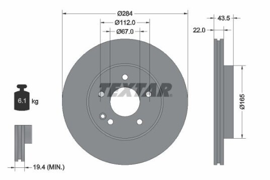 Bremseskive TEXTAR 92059405 Bremseskive TEXTAR 92059405