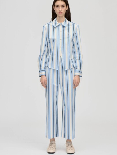 STINE GOYA 2529 Heavy Stripe Cotton Sharp Hem Blue M STINE GOYA 2529 Heavy Stripe Cotton Sharp Hem Blue M