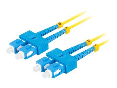 Lanberg - Koblingskabel - Sc/Upc (Hann) Til Sc/Upc (Hann) - 2 M - 3 Mm - Fiberoptisk - Dupleks - 9 / 125 Micron - G.657.A1 - Halogenfri - Gul - (Antall Per Pakke: 100)