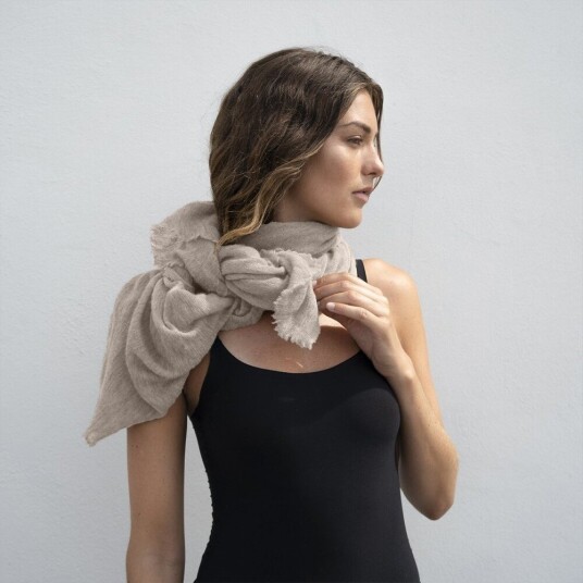 Natura Cashmere Scarf luxury milano OS beige dame Natura Cashmere Scarf luxury milano OS beige dame