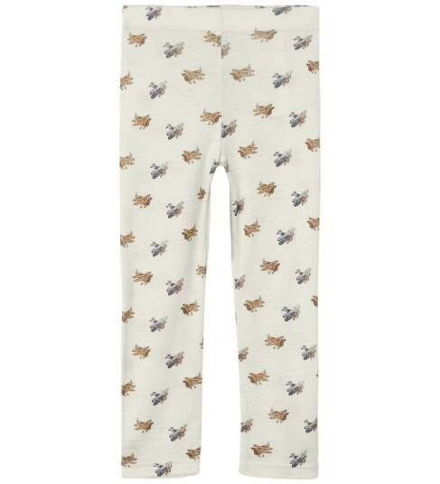 Lil' Atelier Nmmnalu leggings ull/modal småbarn Turtledove