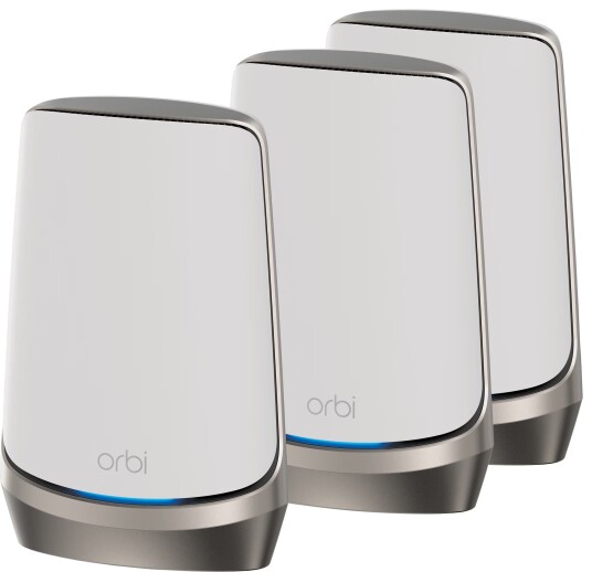 Netgear Orbi RBKE963 AX11000 quad-band mesh WiFi 6E 3-pk. Netgear Orbi RBKE963 AX11000 quad-band mesh WiFi 6E 3-pk.