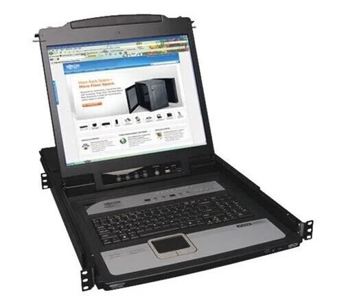 19" Tripp Lite Eaton Series 8-Port Rack Console KVM Switch built in IP w/ 19" LCD 1U 19" Tripp Lite Eaton Series 8-Port Rack Console KVM Switch built in IP w/ 19" LCD 1U