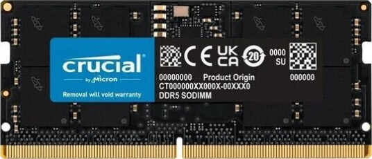 Crucial 8GB DDR5-5600 SODIMM RAM - CL46 - Svart