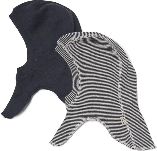 Wheat 2 Wool Balaclava Felix - NAVY STRIPE - 1-3M