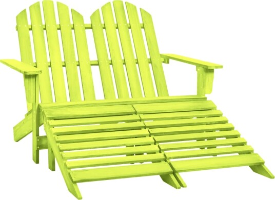 Adirondack hagestol og ottoman 2 seters heltre grønn Adirondack hagestol og ottoman 2 seters heltre grønn
