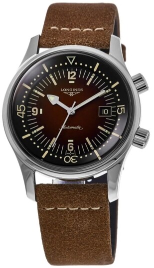 Longines Herreklokke L3.774.4.60.2 Legend Diver Brun/Lær Ø42 mm