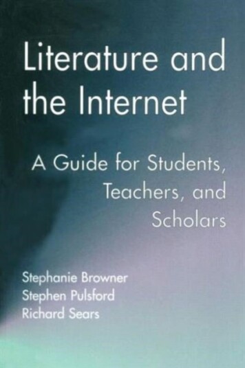 Literature and the Internet Literature and the Internet