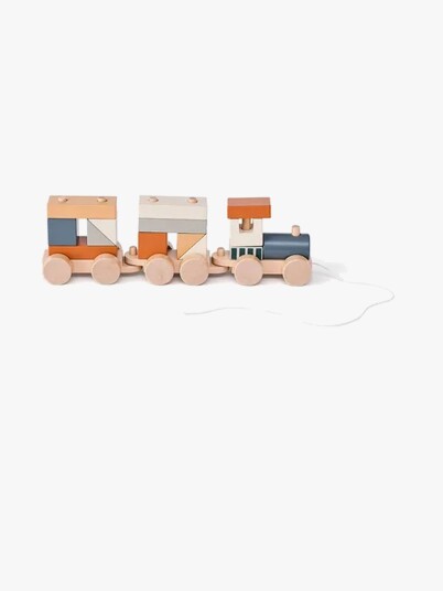 Kid"s Concept Block Train Brown - Multi/patterned - ONE SIZE