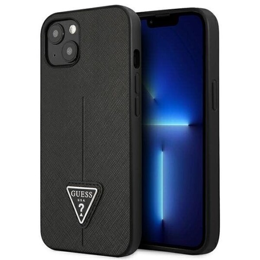 Guess iPhone 13 Mini Deksel Solid Hardcase med Saffianotriangle Logo Svart