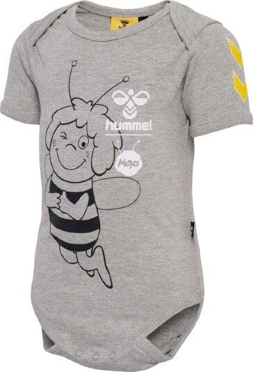 Hummel Body k/e Maya Den Bee Grå Melert Hummel 1 år 80 Kortermet body