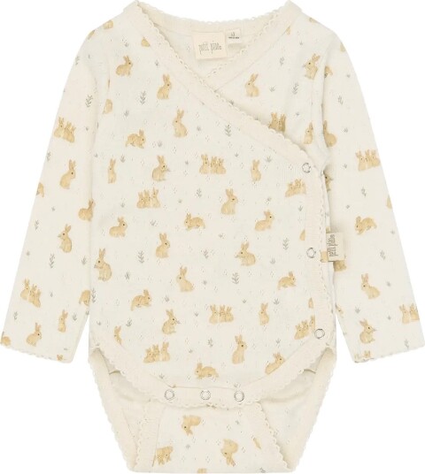 Petit Piao Ppdio L_S Body Fold Pointelle Nb   EGGNOG RABBIT AOP   56