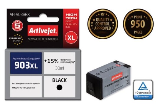 Activejet Ah-903Brx Høyt (Xl) Utbytte Sort Pigmentbasert Blekk 30 Ml 1 Stykker Enkeltpakke