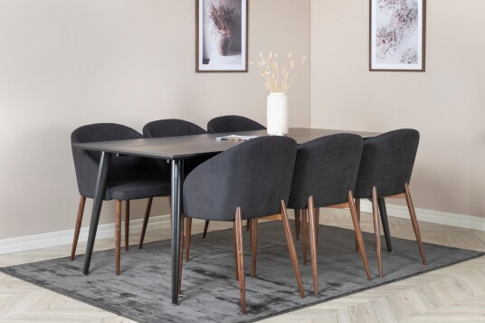 Venture Home Spisegruppe Larrinzar 180 cm + 6 stk Labbetorp Spisestoler