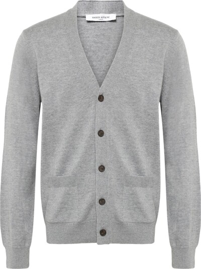 Maison Kitsune French Profile Fox Patch Regular Cardigan Grey L