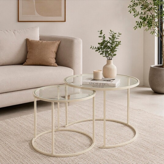 Hanah Home   Salongbordssett Lumelle   Beige