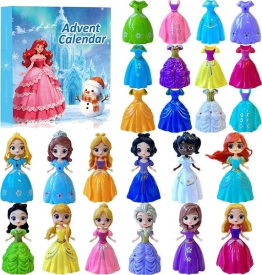 Prinsesse Julekalender 2026 Jenter Prinsesse Deformasjon Leker 24 Dager Julekalender Kreative Julegaver til Barn Tenåringer