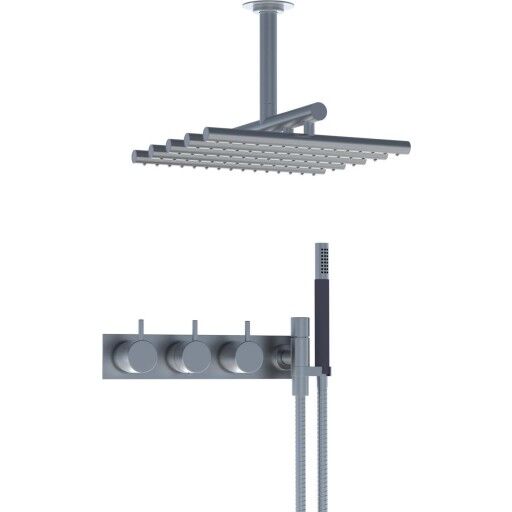 Vola 5474R-051A Dusjtermostat, med hode- og hånddusj, krom Vola 5474R-051A Dusjtermostat, med hode- og hånddusj, krom