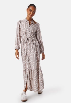 Happy Holly Viscose Shirt Dress Light nougat/Patterned 52/54