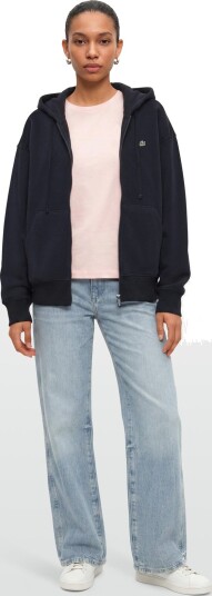 Lacoste Zip Up Piqué Hoodie Navy 36