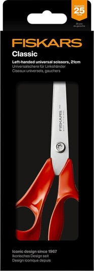 Fiskars Universalsaks venstre rød 21 cm