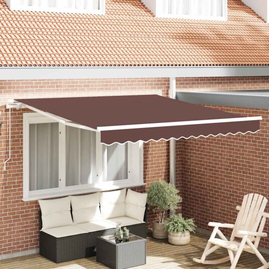  Manuell uttrekkbar markise brun 300x250 cm