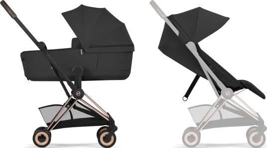 Cybex Coya Rosegold Med Liggedel Sepiablack