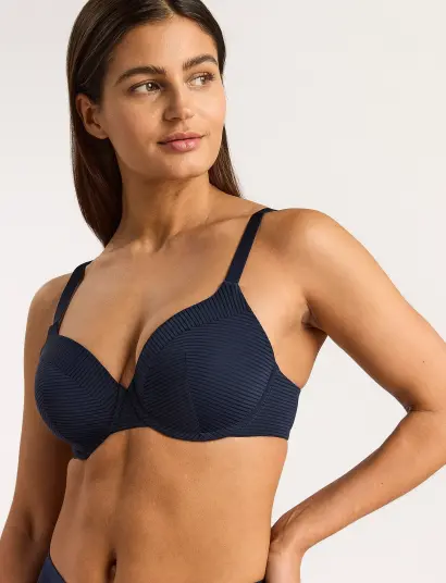 Lindex Bra Dahlia Micro Stripe   Blue   B x 75