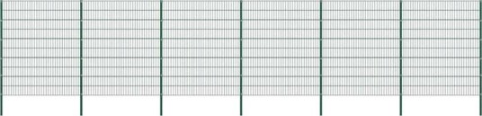 vidaXL Gjerdepanel med stolper jern 1040x200 cm grønn