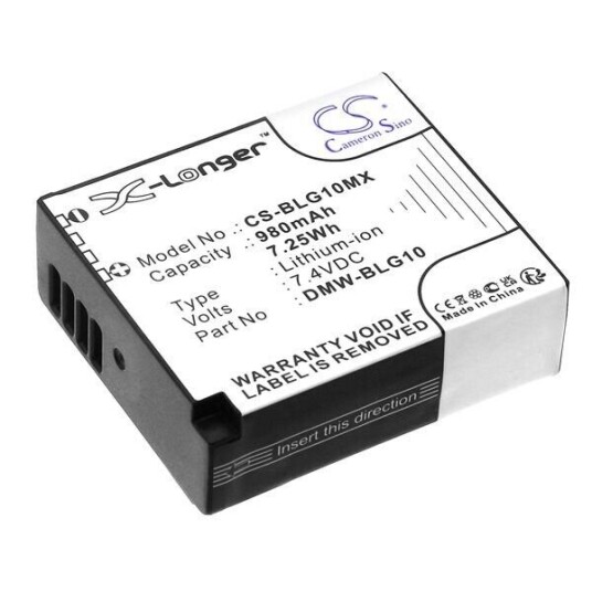 Panasonic Lumix DC-GX9H batteri (1050 mAh 7.4 V, Sort)