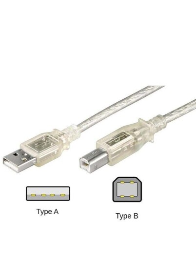 Pro USB-A <-> USB-B 2.0 - 1m - Transparent Pro USB-A <-> USB-B 2.0 - 1m - Transparent