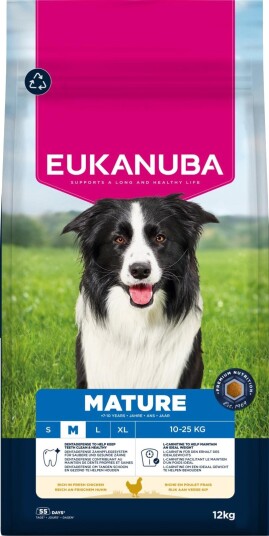 Eukanuba Mature Medium Breed Tørrfôr Kylling 12kg - Sund aldring og vektkontroll