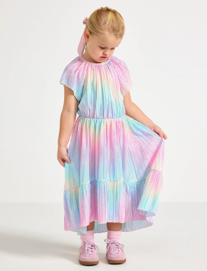 Lindex Dress Ss Plisse Rainbow Aop Multi/patterned 122 Lindex Dress Ss Plisse Rainbow Aop Multi/patterned 122